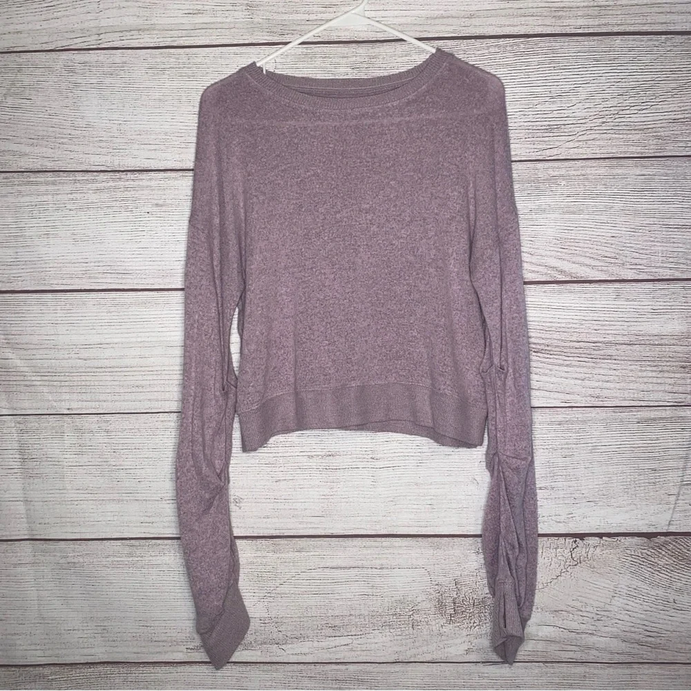 Zella purple heather girls soft material long sleeve shirt
